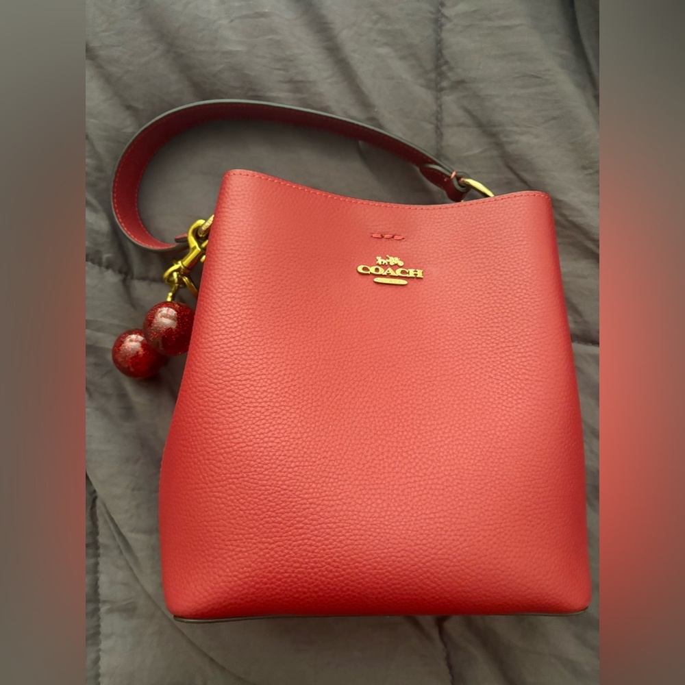 Coach Red Leather Bucket Bag